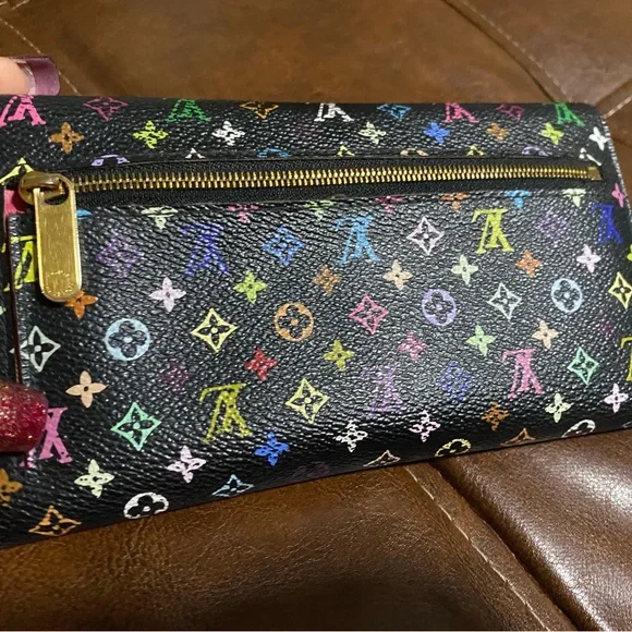 Louis Vuitton Murakami Eugenie Multicolor Trifold Long Wallet Pink - Picture 4 of 16